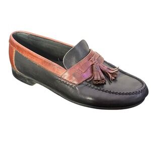 Johnston &‎ Murphy Heflin Tassel Loafers Men 8.5 Black Brown Leather Dress Shoes